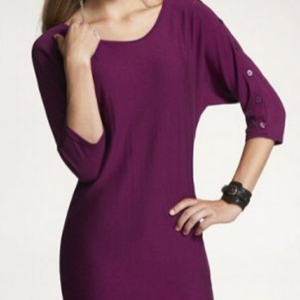Express button sleeve sweater dress/tunic